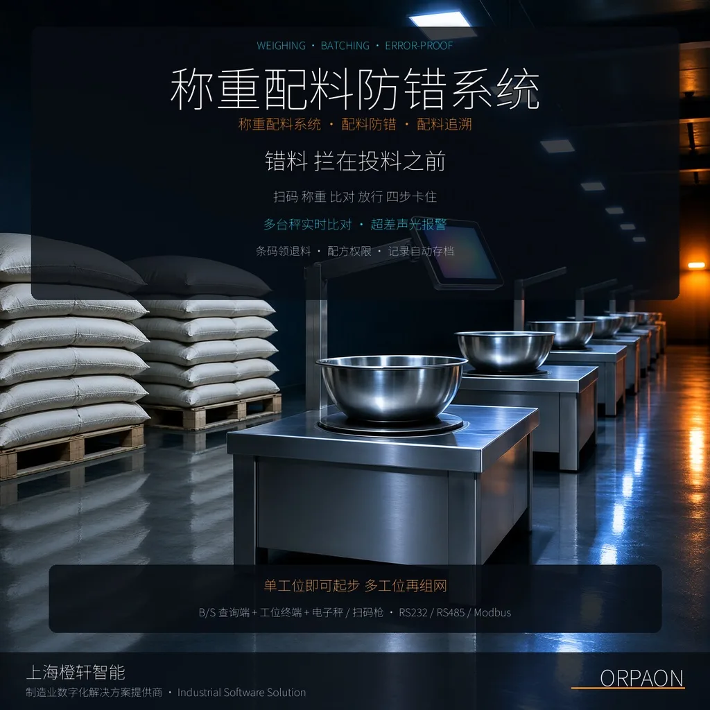 称重配料防错系统：把错料拦在投料之前